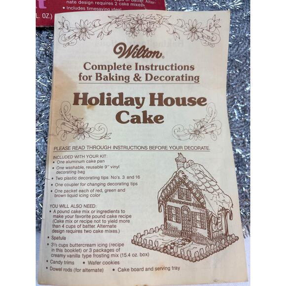 Wilton Holiday House Cake Pan Gingerbread House 1980s Christmas/Valentines Day - Picture 5 of 7